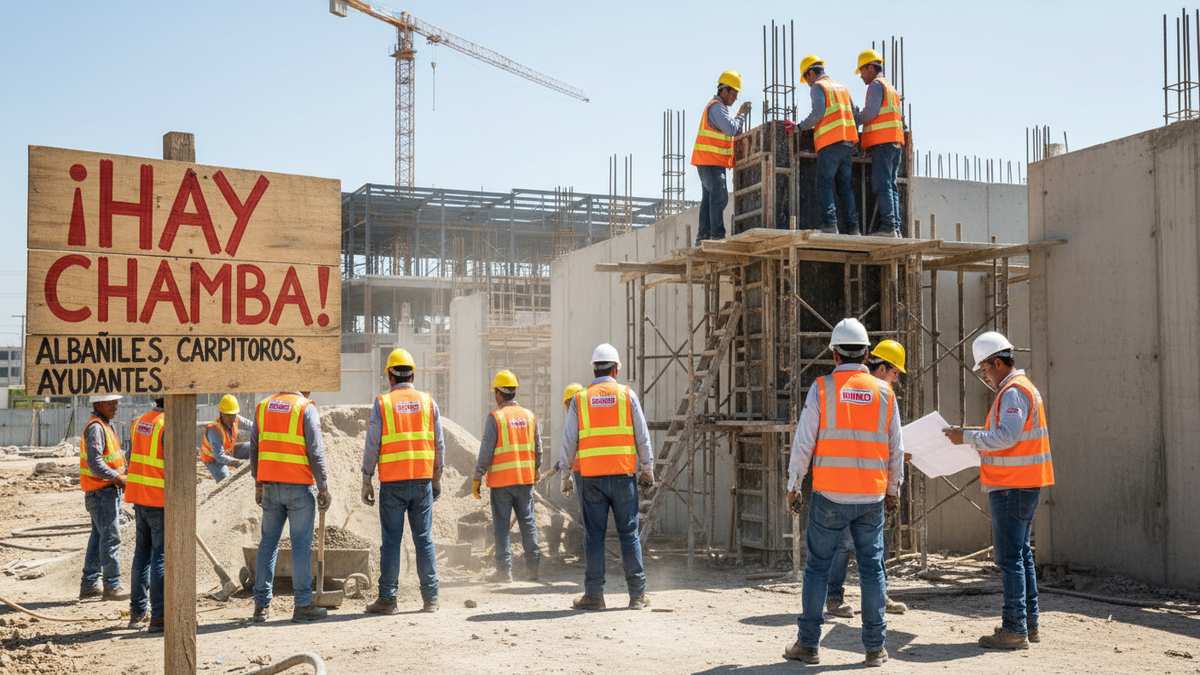 Vacantes en construcción: obreros